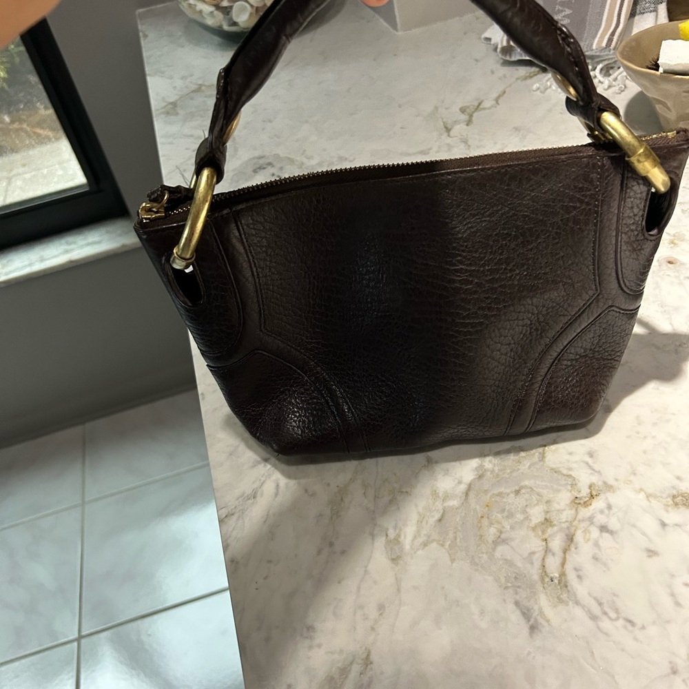 Kenneth Cole Chocolate Brown Leather Bag